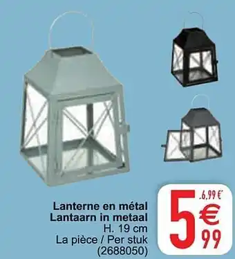 Lanterne en métal lantaarn in metaal