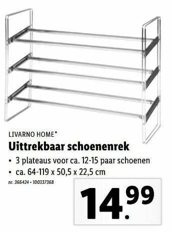 Lidl Uittrekbaar schoenenrek aanbieding
