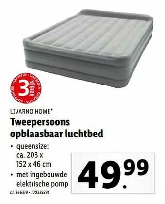 Lidl Tweepersoons opblaasbaar luchtbed aanbieding