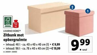Lidl Zitbank met opbergruimte aanbieding