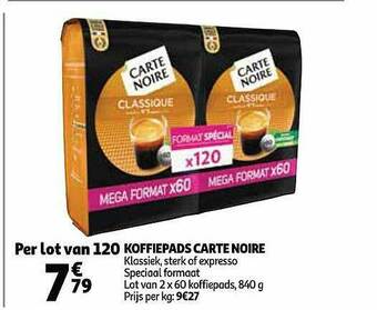 Auchan Koffiepads Carte Noire aanbieding