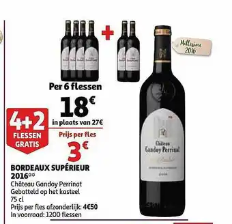 Auchan Bordeaux Supérieur 2016 Château Gandoy Perrinot aanbieding
