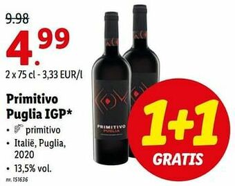 Lidl Primitivo puglia igp aanbieding