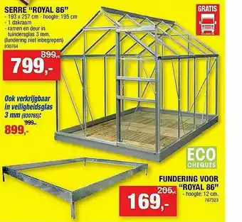 Hubo Serre Royal 86, Fundering Voor Royal 86 aanbieding