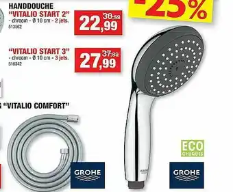 Hubo Handdouche Vitalio Start 2, Vitalio Start 3, Vitalio Comfort aanbieding