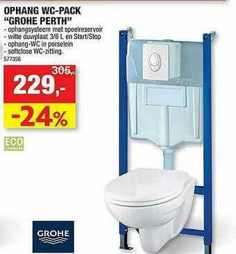 Hubo Ophang Wc Pack Grohe Perth aanbieding