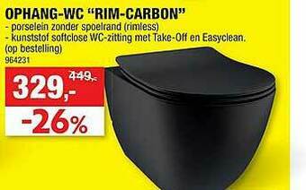 Hubo Ophang Wc Rim Carbon aanbieding