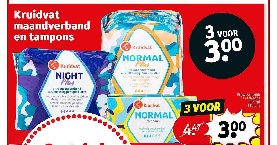 Kruidvat Maandverband En Tampons promotie bij Kruidvat