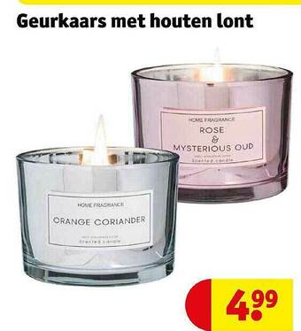 Kruidvat Geurkaars Met Houten Lont aanbieding