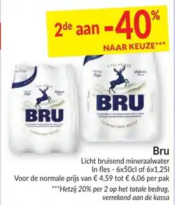 Intermarché Bru licht bruisend mineraalwater aanbieding