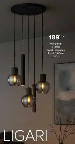 Euroshop Ligari Hanglamp 5-lichts aanbieding