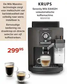 Euroshop krups serenity milk ea402h volautomatische koffiemachine aanbieding