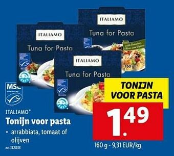 Lidl Tonijn voor pasta aanbieding