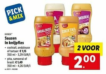 Lidl Sauzen in knijpfles aanbieding