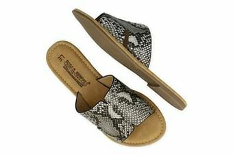 Berca Shoes Sun & Shadow Muiltjes Dames Trend Dierenprint - Grijs aanbieding