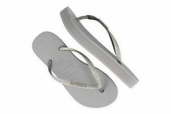 Berca Shoes Havaianas Teenslipper Dames Ice Grey Slim Flatform Glitter - Grijs aanbieding