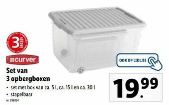 Lidl Set van 3 opbergboxen aanbieding