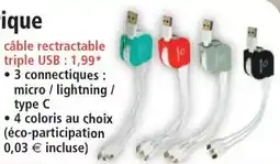 Norma Câble rectractable triple USB aanbieding
