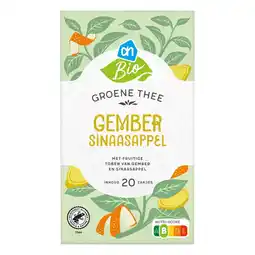 Albert Heijn AH Biologisch Groene thee gember sinaasappel aanbieding
