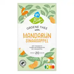 Albert Heijn AH Biologisch Groene thee mandarijn sinaasappel aanbieding