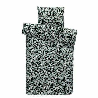 Leen Bakker Comfort dekbedovertrek Malik - groen - 140x200 cm - Leen Bakker aanbieding