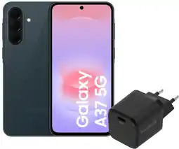 Coolblue Samsung Galaxy A37 256GB Donkergroen 5G + BlueBuilt Oplader met Usb C Poort 45W Zwart aanbieding