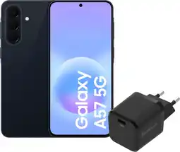 Coolblue Samsung Galaxy A57 128GB Donkerblauw 5G + BlueBuilt Oplader met Usb C Poort 45W Zwart aanbieding