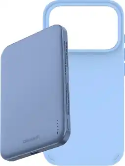 Coolblue BlueBuilt MagSafe Coque iPhone 18 Pro Bleu Clair + Batterie Externe 5000 mAh Bleu aanbieding