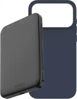Coolblue BlueBuilt MagSafe Coque iPhone 18 Pro Max Bleu + Batterie Externe 5000 mAh Gris aanbieding