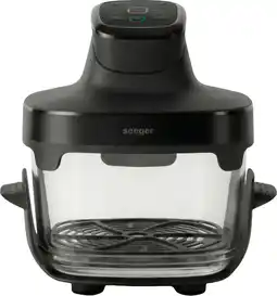 Coolblue Seeger SGR1050BK Glass Air Fryer Noir aanbieding