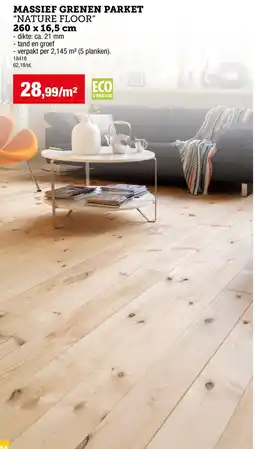 Hubo Massief grenen parket aanbieding