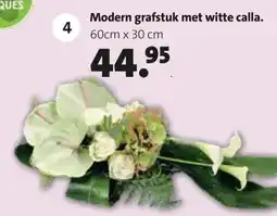 Intratuin Modern grafstuk met witte calla aanbieding