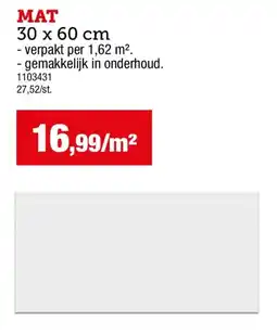 Hubo Keramische Witte wandtegel mat aanbieding