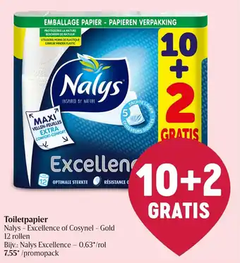 Delhaize Toiletpapier nalys - excellence of cosynel - gold 12 rollen aanbieding
