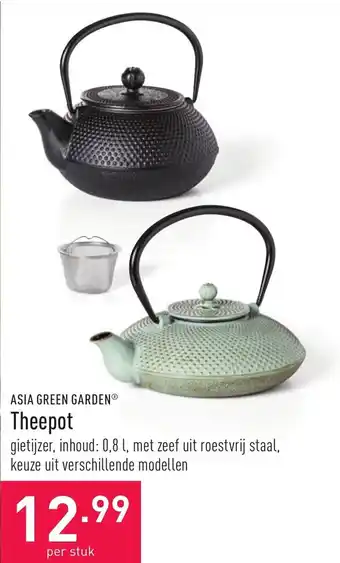 ALDI Asia green garden theepot aanbieding