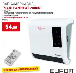 Hubo badkamerkachel sani fanheat 2000r aanbieding