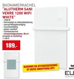 Hubo badkamerkachel alutherm sani verre 1200 wifi white aanbieding