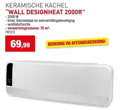 Hubo Keramische kachel wall designheat 2000r aanbieding
