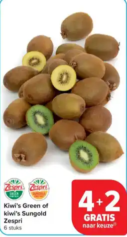 Carrefour Kiwi's Green of kiwi's Sungold Zespri aanbieding