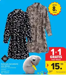 Carrefour Korte jurk met taillelint voor dames aanbieding