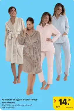 Carrefour Kamerjas of pyjama coral fleece voor dames aanbieding