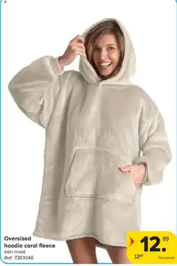 Carrefour Oversized hoodie coral fleece aanbieding