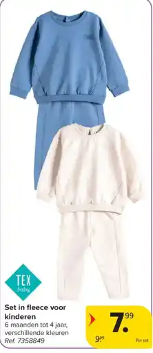 Carrefour Set in fleece voor kinderen aanbieding
