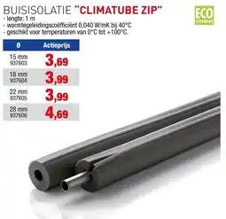 Hubo Buisisolatie Climatube Zip aanbieding