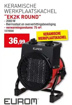 Hubo Keramische werkplaatskachel ek2k round aanbieding