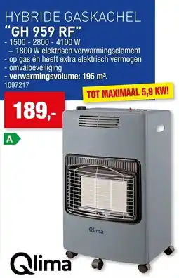 Hubo Hybride gaskachel gh 959 rf aanbieding
