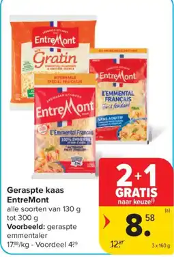 Carrefour Market Geraspte kaas EntreMont aanbieding