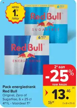 Carrefour Pack energiedrank Red Bull aanbieding