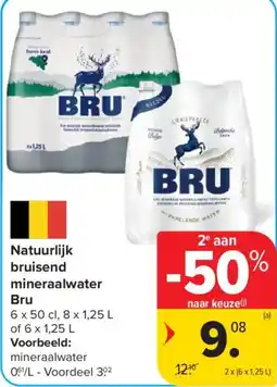 Carrefour Natuurlijk bruising mineraalwater Bru aanbieding