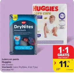 Carrefour Luiers en pants Huggies aanbieding